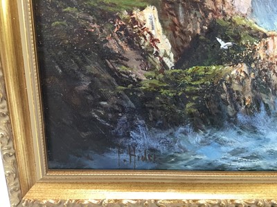 Lot 31 - Frank Hider (1861 - 1933) oil on canvas - near Land's End, signed, also inscribed verso