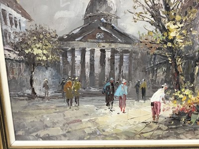 Lot 56 - Caroline Burnett (1877 - 1950) oil on canvas - Parisian street scene, signed, 48 x 58cm in gilt frame