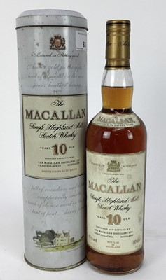 Lot 83 - Whisky - one bottle, The Macallan, 10 year old single malt whisky, 40%, 70cl, in original tin tube