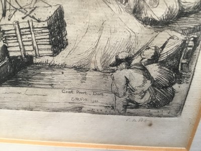 Lot 260 - Constance Mary Pott (1862-1930) etching - port scene, signed in pencil