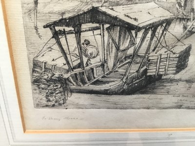 Lot 260 - Constance Mary Pott (1862-1930) etching - port scene, signed in pencil