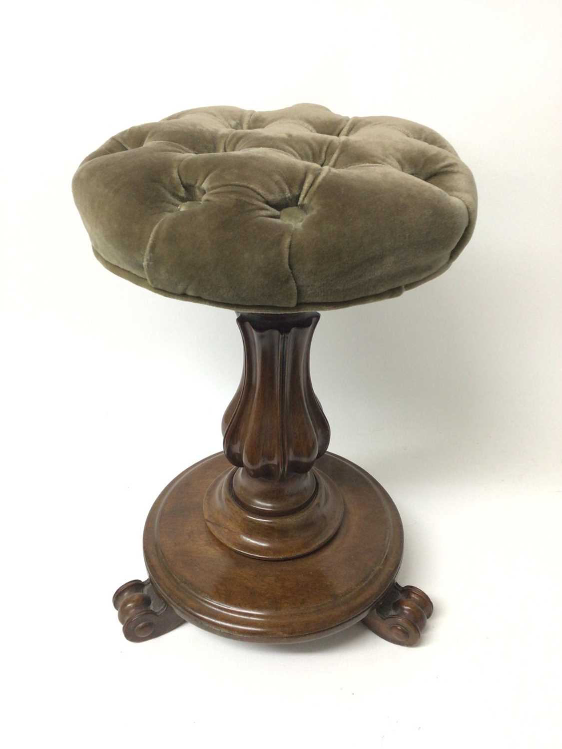 Lot 1264 - Victorian mahogany piano stool, with rising seat