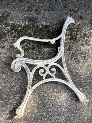 Lot 1379 - Pair of Victorian cast iron bench ends