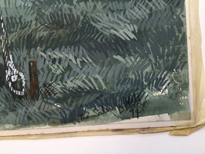 Lot 30 - *Dione Page (1936-2021) gouache and pastel on paper laid on card - 'The Salmon Nets', signed titled and dated '94, 79cm x 60cm, unframed
