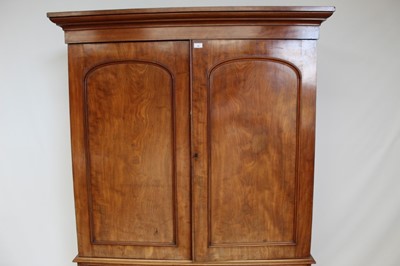 Lot 62 - Victorian mahogany linen press