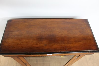 Lot 1 - Late Victorian inlaid walnut pier cabinet with shelved interior enclosed by glazed door