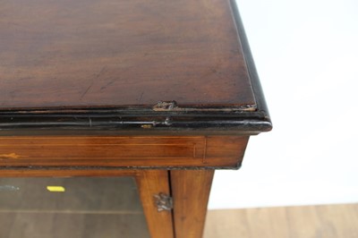 Lot 1 - Late Victorian inlaid walnut pier cabinet with shelved interior enclosed by glazed door