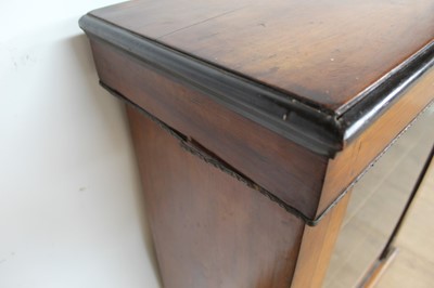 Lot 1 - Late Victorian inlaid walnut pier cabinet with shelved interior enclosed by glazed door