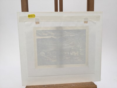 Lot 113 - Edward Stamp (b.1939) signed limited edition woodcut - Near Wildboarclough, 8/75, dated 1985, mounted, 15cm x 20.25cm