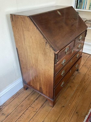 Lot 18 - George III mahogany bureau.