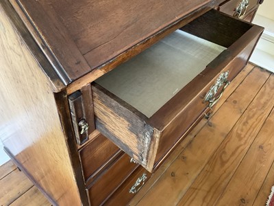 Lot 18 - George III mahogany bureau.