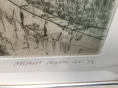Lot 77 - Michael Chaplin (b. 1943) etching and aquatint -  Thames, signed and dated ‘79, number 90/150