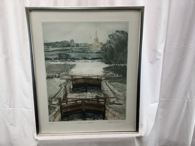 Lot 77 - Michael Chaplin (b. 1943) etching and aquatint -  Thames, signed and dated ‘79, number 90/150