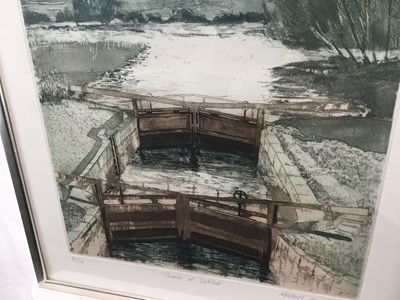 Lot 77 - Michael Chaplin (b. 1943) etching and aquatint -  Thames, signed and dated ‘79, number 90/150