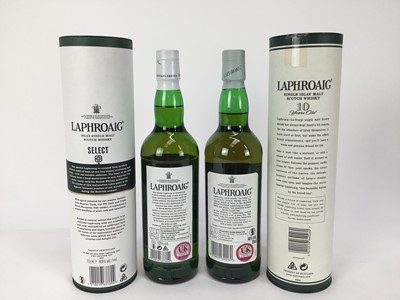 Lot 87 - Whisky - two bottles, Laphroaig 10 years old and another, in original card tubes