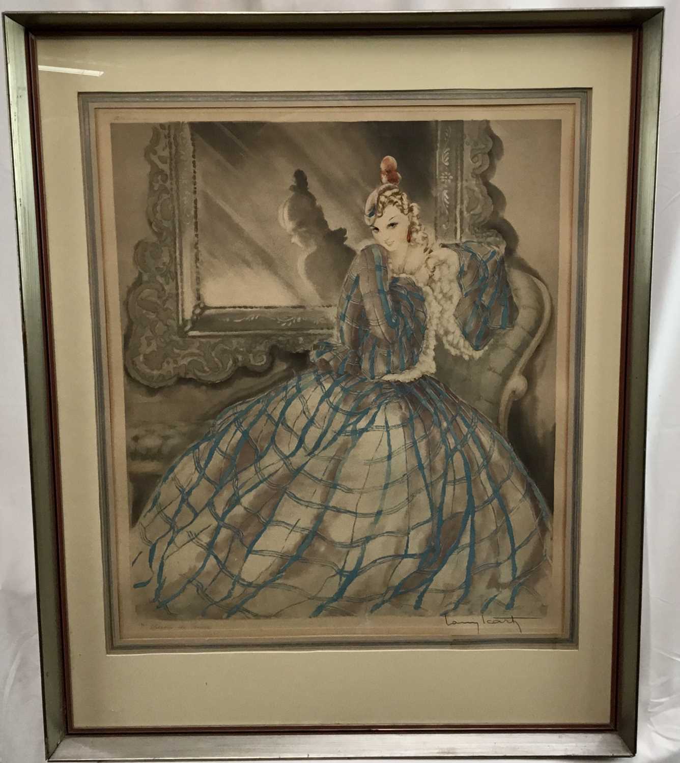 Lot 44 - Louis Icart 1930s signed dry point  - 'Miroire de Venise', 50cm x 60cm, framed