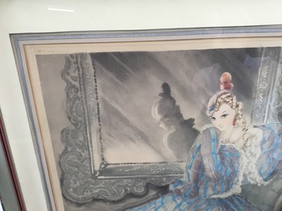 Lot 44 - Louis Icart 1930s signed dry point  - 'Miroire de Venise', 50cm x 60cm, framed