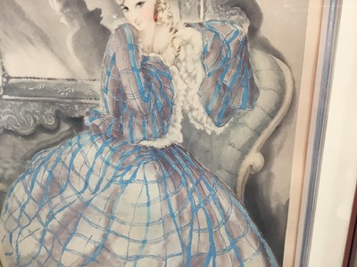 Lot 44 - Louis Icart 1930s signed dry point  - 'Miroire de Venise', 50cm x 60cm, framed