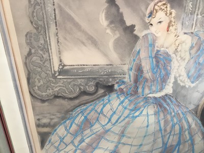 Lot 44 - Louis Icart 1930s signed dry point  - 'Miroire de Venise', 50cm x 60cm, framed