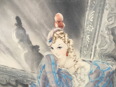 Lot 44 - Louis Icart 1930s signed dry point  - 'Miroire de Venise', 50cm x 60cm, framed