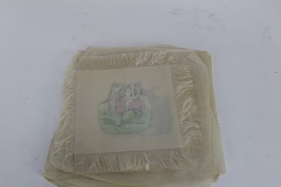 Lot 964 - Collection of eighteen charming early/mid 20th century ink and watercolour panels on silk depicting a days hunting, 16cm square