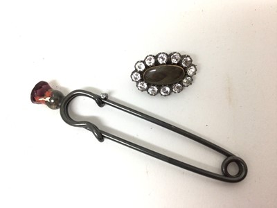 Lot 20 - Costume jewellery including Georgian mourning brooch, Scottish pin and other items