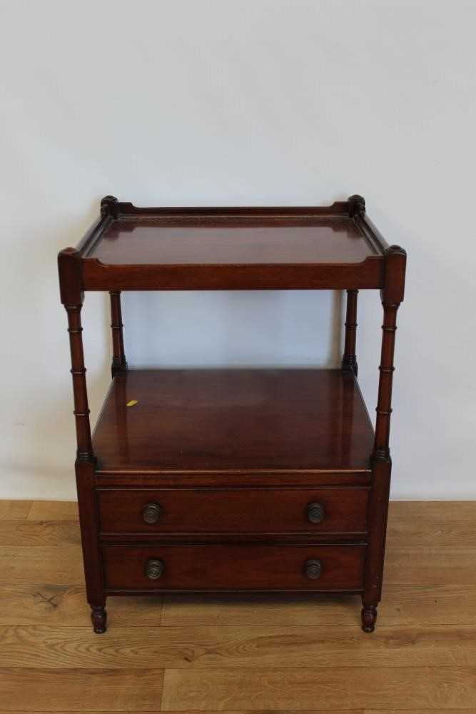 Lot 8 - Mahogany two tier side table with two drawers below, 47cm wide, 40.5cm deep, 64cm high