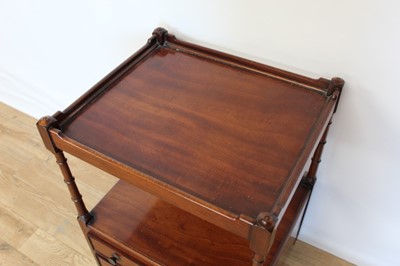 Lot 8 - Mahogany two tier side table with two drawers below, 47cm wide, 40.5cm deep, 64cm high