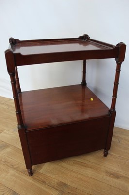 Lot 8 - Mahogany two tier side table with two drawers below, 47cm wide, 40.5cm deep, 64cm high