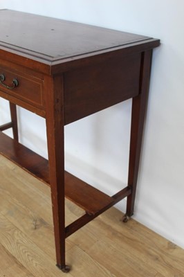 Lot 45 - Late Victorian/Edwardian mahogany side table with single drawer on square taper legs, 91cm wide, 46cm deep, 79cm high