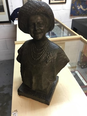 Lot 83 - *Oscar Nemon (1906-1985) bronze resin bust of H.M.Queen Elizabeth The Queen Mother