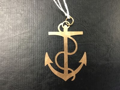 Lot 9 - A rare George III gold anchor pendant, commemorating Earl Howe and his celebrated 1st June 1794 Victory.