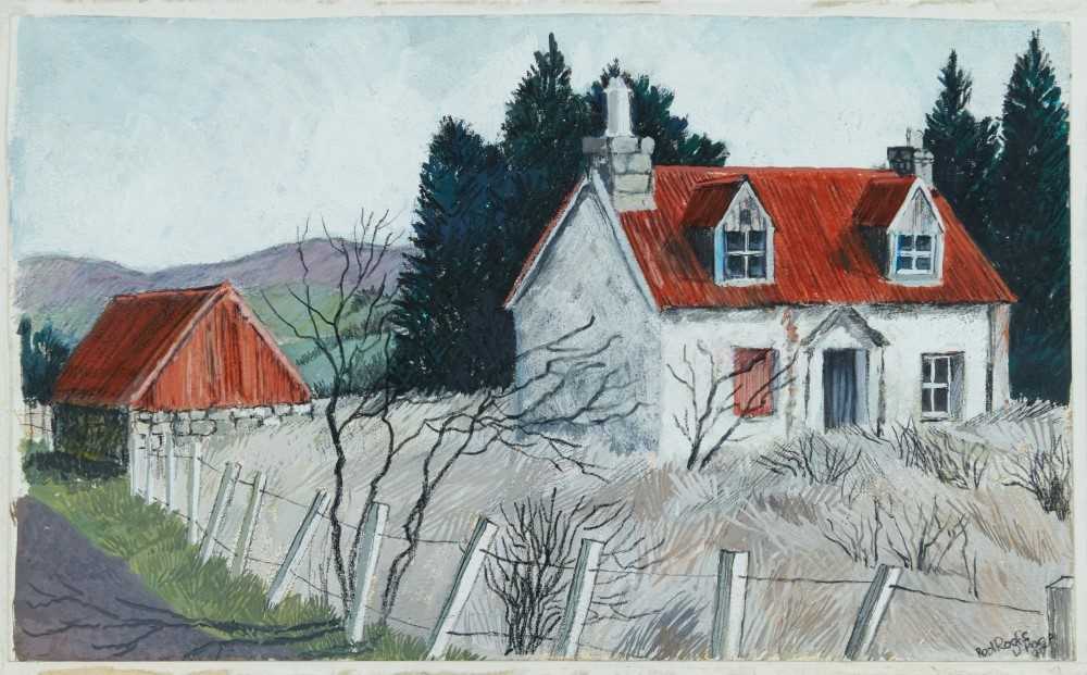 Lot 25 - *Dione Page (1936-2021) gouache and pastel on paper laid on card  - ‘Red Roofs’, signed titled and dated ‘99, unframed