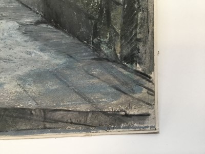 Lot 29 - *Dione Page (1936-2021) pastel and gouache on paper laid on card - 'Charlestown Cornwall', signed titled and dated '01, 75cm x 60cm, unframed