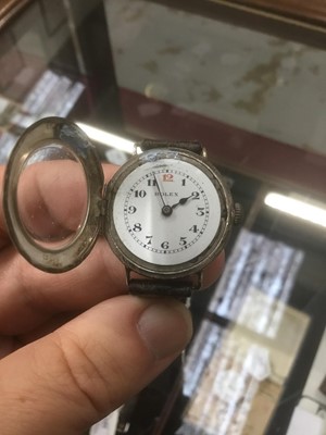 Lot 584 - Antique ladies silver Rolex wristwatch