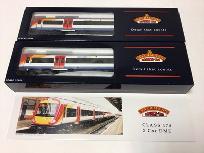 Lot 219 - Bachmann OO gauge 170/4 Turbostar 2 car DMU, Southwest trains livery, boxed, 32-452