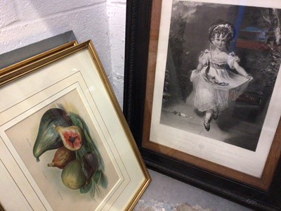 Lot 61 - Group of 19th century and later engravings, pair of still life lithographs an other pictures