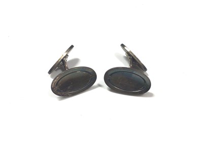 Lot 6 - Pair Georg Jensen silver oval panel cufflinks in orginal box
