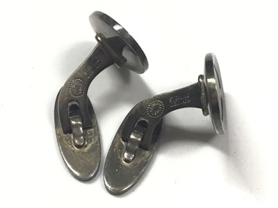 Lot 6 - Pair Georg Jensen silver oval panel cufflinks in orginal box