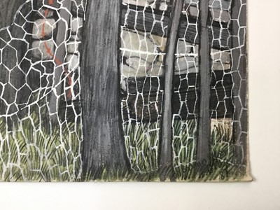 Lot 11 - *Dione Page (1936-2021) two works, gouache and pastel on paper laid on card - ‘On Bodmin Moor’ signed titled and dated ‘87 with ‘Ruined house’ Wales, both unframed