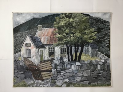Lot 12 - *Dione Page (1936-2021) gouache and pastel on paper laid on card - ‘In Co Kerry’, signed and titled and one other smaller work