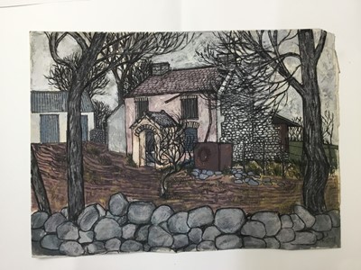 Lot 12 - *Dione Page (1936-2021) gouache and pastel on paper laid on card - ‘In Co Kerry’, signed and titled and one other smaller work