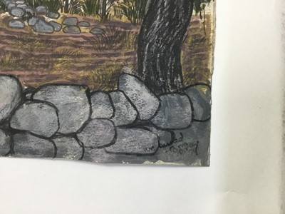 Lot 12 - *Dione Page (1936-2021) gouache and pastel on paper laid on card - ‘In Co Kerry’, signed and titled and one other smaller work