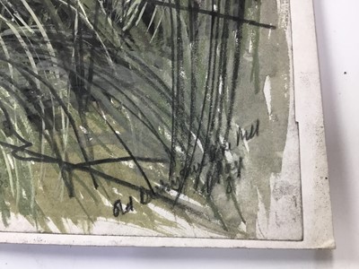 Lot 17 - *Dione Page (1936-2021) gouache and pastel on paper laid on card - ‘Old Derbyshire Mill’, signed titled and dated ‘89, 78cm x 60cm, unframed