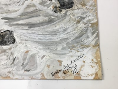 Lot 18 - *Dione Page (1936-2021) two works, gouache and pastel on paper - ‘Broken Breakwater’ and pastel sketch of the vessel ‘Rose’, signed titled and dated, both unframed