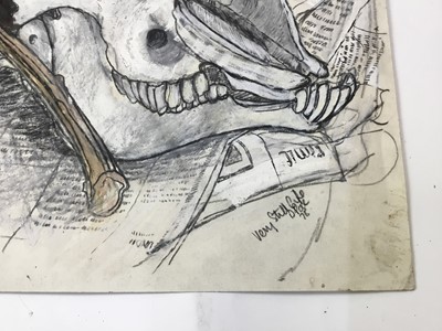 Lot 19 - *Dione Page (1936-2021) two works, gouache and pastel on paper - ‘Very Still Life’, and ‘Dolls’, signed titled and dated, unframed