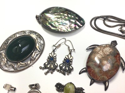 Lot 14 - Group silver and white metal jewellery set with semi precious gem stones