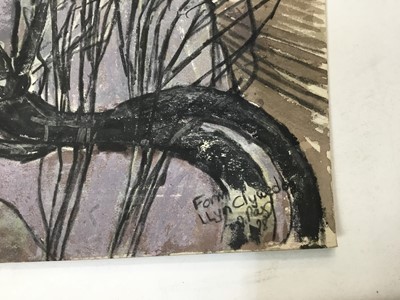 Lot 22 - *Dione Page (1936-2021) two works, gouache and pastel on paper - Welsh waterfall and ‘Conway Falls’, signed titled and dated, unframed