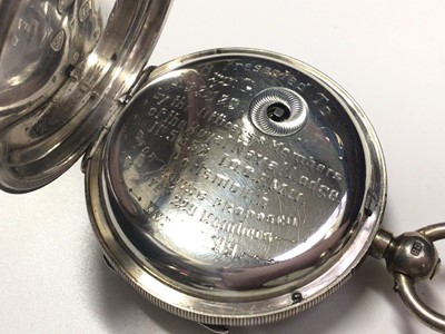 Lot 24 - Late Victorian silver cased Kendal & Dent London pocket watch, one other Victorian silver cased pocket watch and 1920s silver cased pocket watch (3)