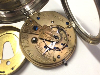 Lot 24 - Late Victorian silver cased Kendal & Dent London pocket watch, one other Victorian silver cased pocket watch and 1920s silver cased pocket watch (3)